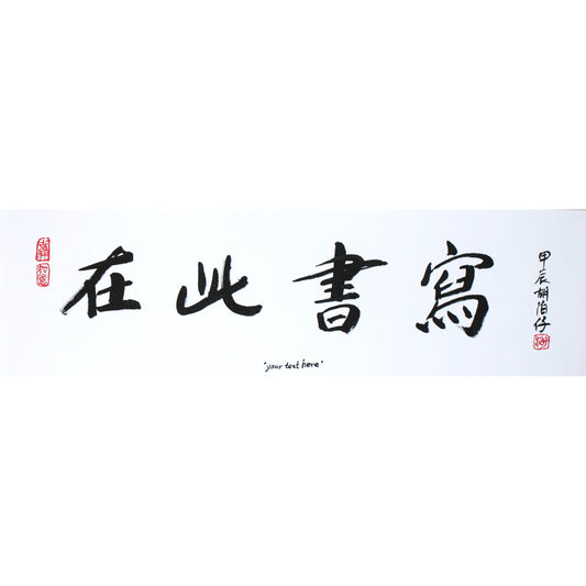 Sale: Handgemaakte Chinese Kalligrafie  "Your text here" 37 x 127 cm banner